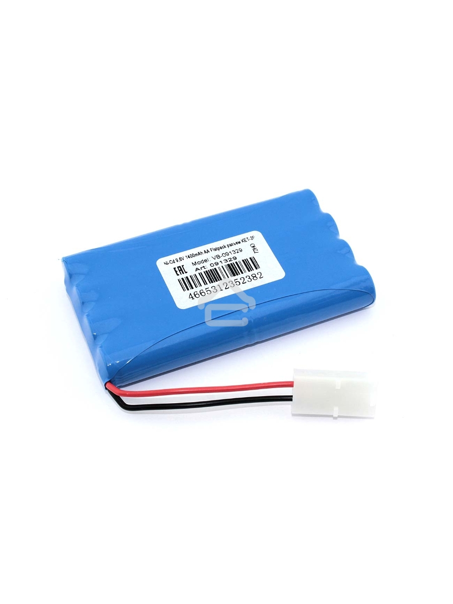 Аккумулятор Ni-Cd 9,6V 1400mAh AA Flatpack разъем KET-2P