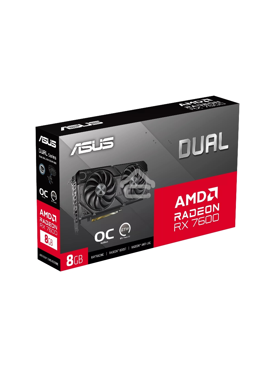 Видеокарта Asus AMD Radeon RX 7600 8Gb PCI-E DUAL-RX7600-O8G-EVO 128bit GDDR6 2280/18000 HDMIx1 DPx3 HDCP Ret