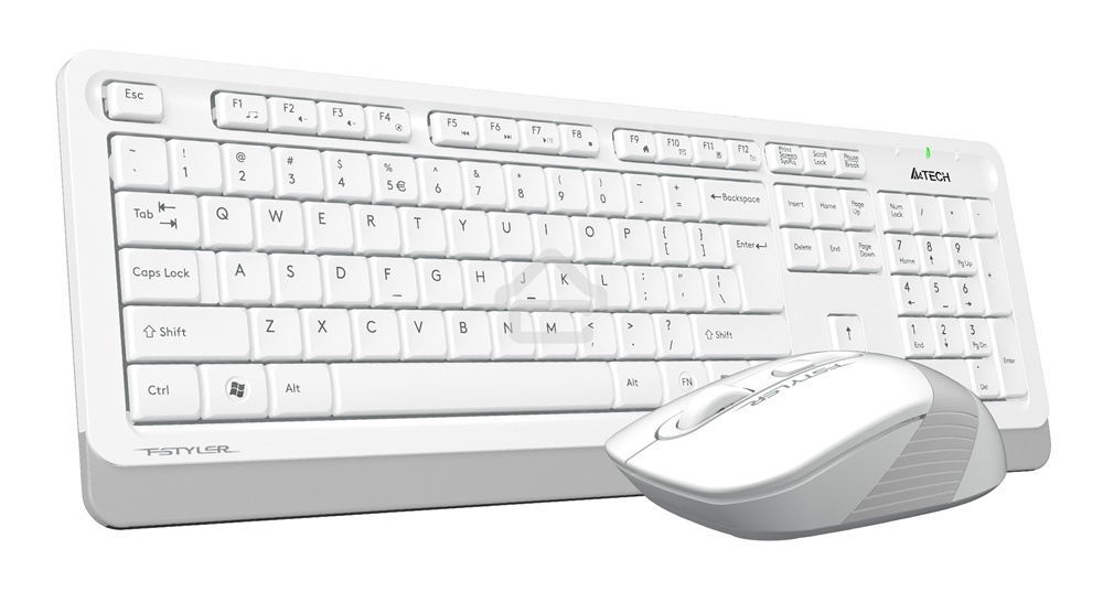 Клавиатура + мышь A4 Fstyler FG1010 клав:белый/серый мышь:белый/серый USB беспроводная Multimedia