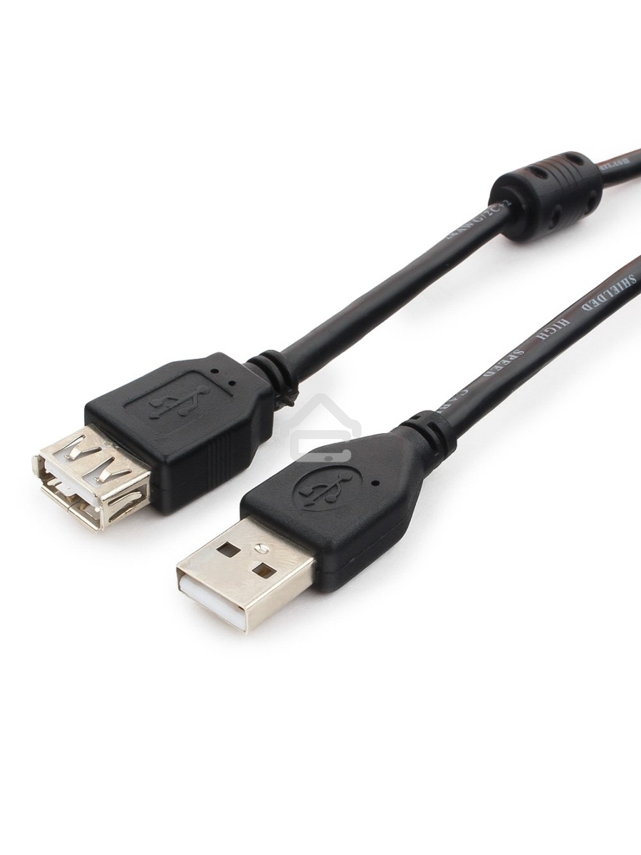 Кабель Cablexpert USB2.0 Pro CCF2-USB2-AMAF-6, AM/AF, 1.8м, экран, 2феррит.кольца, черный, пакет