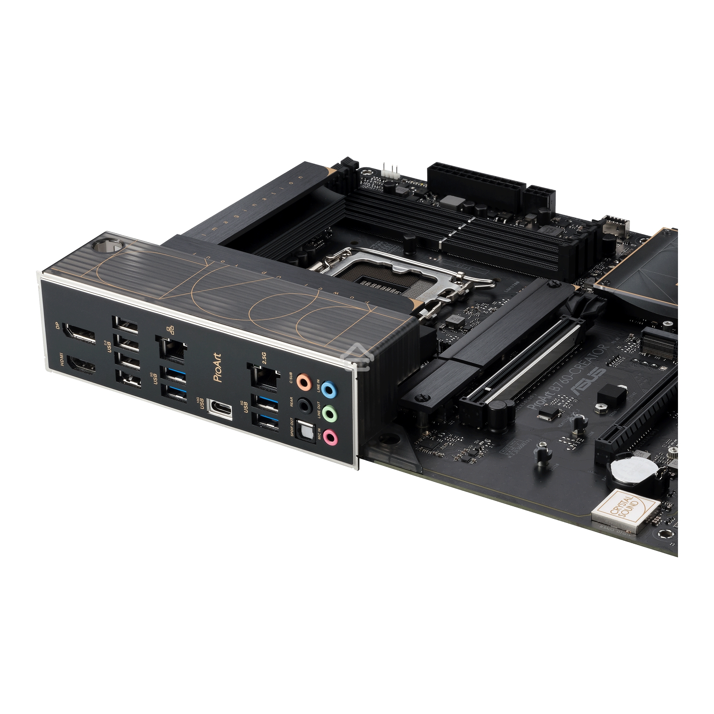 Материнская плата ASUS ProArt B760-CREATOR, LGA 1700, Intel B760, 4xDDR5, 4xSATA, 3xM.2, 1xPCIe 4.0 x4, 1xPCIe 5.0 x16, 2x 2.5Gb LAN, 1xUSB-C 3.2 Gen 2, 2xUSB-A 3.2 Gen 2, 3xUSB-A 3.2 Gen 1, 5x3.5 мм, 7.1, ATX