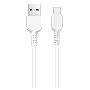 Кабель USB 2.0 hoco X13, AM/Type-C M, белый, 1м