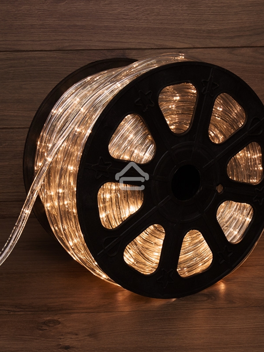 Дюралайт LED, свечение с динамикой (3W) - ТЕПЛЫЙ БЕЛЫЙ, 24 LED/м, бухта 100м