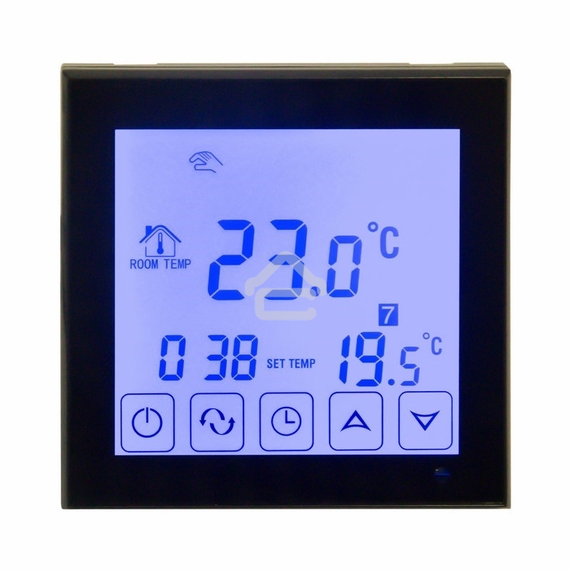 Терморегулятор сенсорный с автоматическим программированием Rexant, R200B, черный