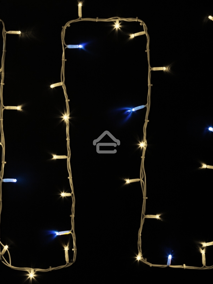 Гирлянда модульная «Дюраплей LED» 20 м, 200 LED, белый каучук, мерцающий Flashing (каждый 5-й диод) свечение теплое белое