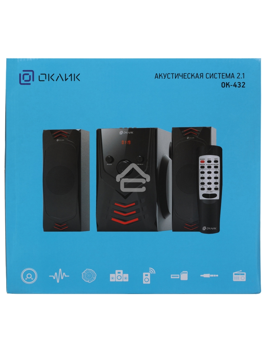 Колонки Oklick OK-432 2.1 черный 25Вт