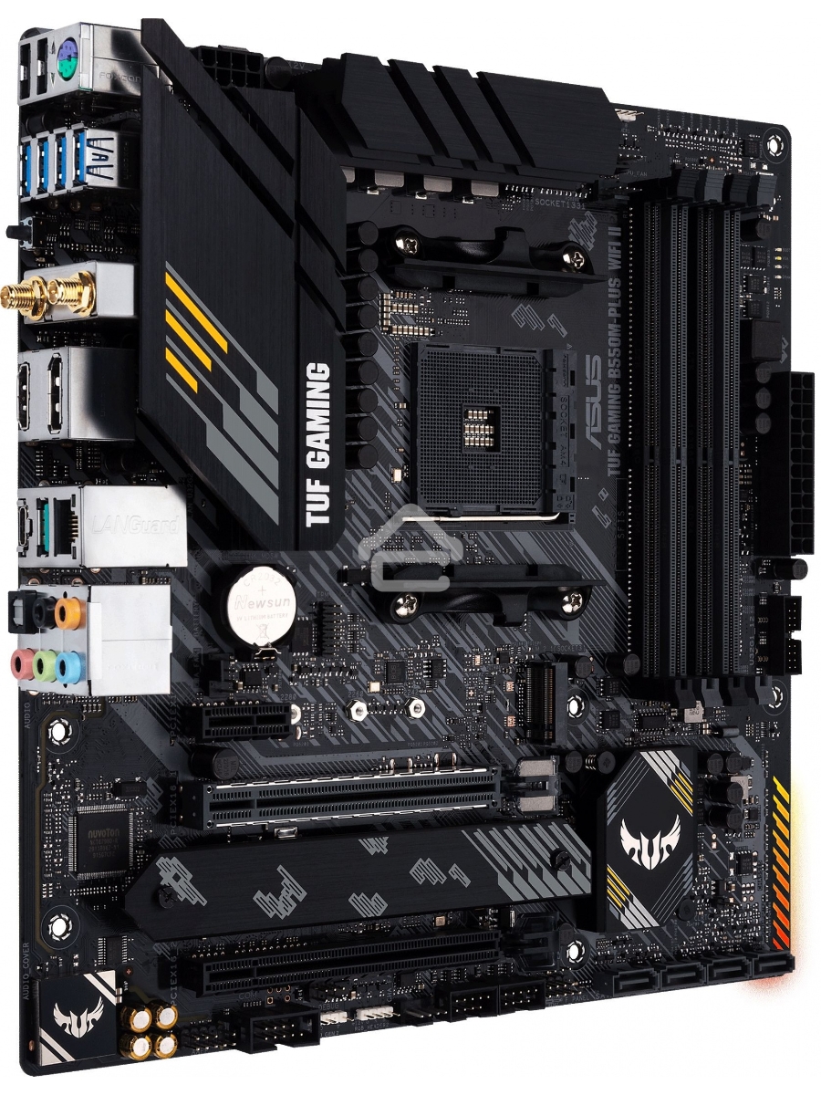 Материнская плата ASUS TUF GAMING B550M-PLUS WI-FI II, AM4, AMD B550, 4xDDR4, 4xSATA, 2xM.2, 1xPCIe 4.0 x16, 1xPCIe 3.0 x4, 1xPCIe x1, 1xDP, 1xHDMI, 1x 2.5Gb LAN, 1xUSB-C 3.2 Gen 2, 4xUSB-A 3.2 Gen 1, 2xUSB-A 2.0, 5x3.5 мм, TOSLINK, 7.1, mATX