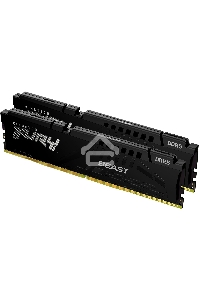 Оперативная память Kingston Fury Beast, DDR5, 64GB (2x32GB), 5200MHz, CL40, с радиаторами, черный