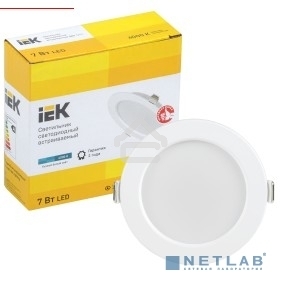 Светильник светодиодный ДВО 1611 7Вт 4000К IP20 круг бел. IEK LDVO0-1611-07-4000-K01