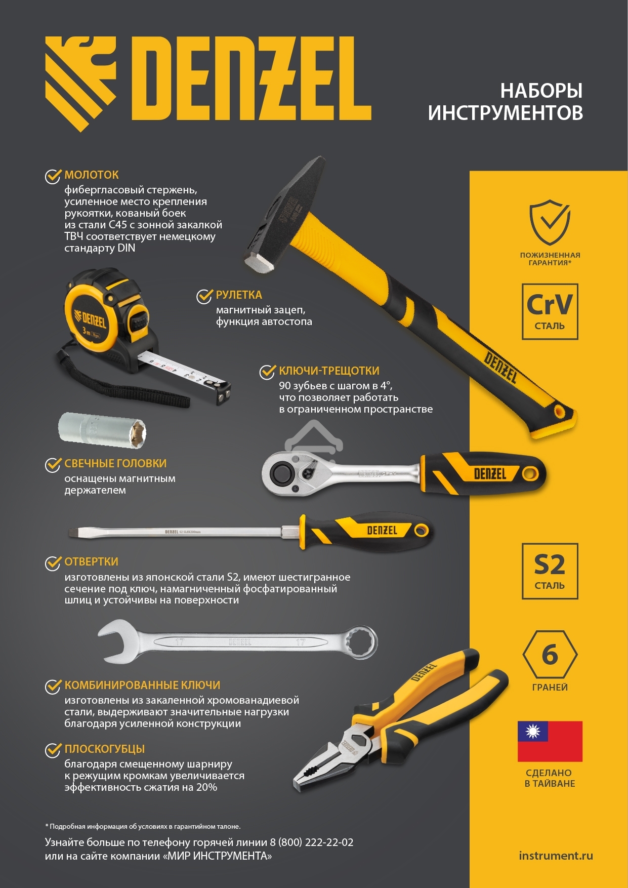 Набор инструментов Denzel 1/2