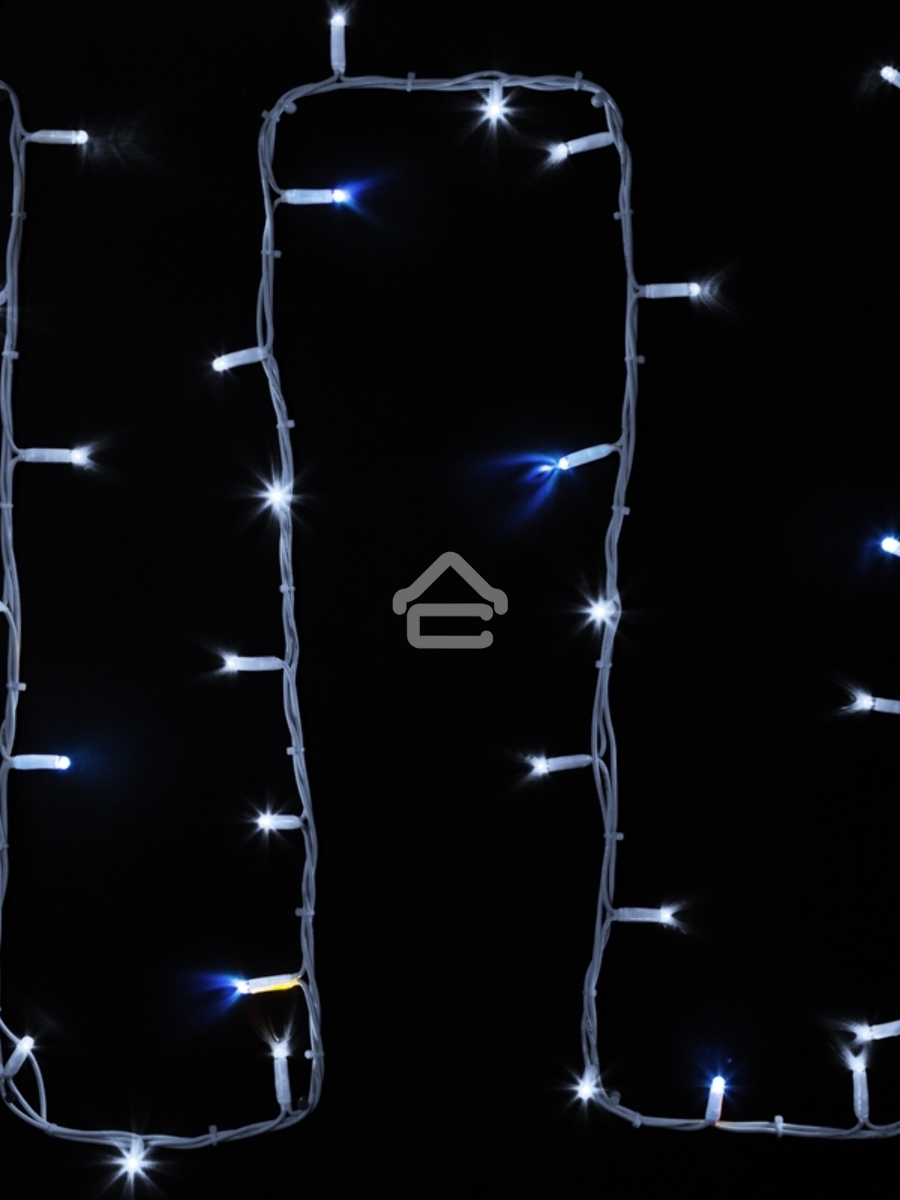 Гирлянда модульная «Дюраплей LED» 20 м, 200 LED, белый каучук, мерцающий Flashing (каждый 5-й диод) свечение белое