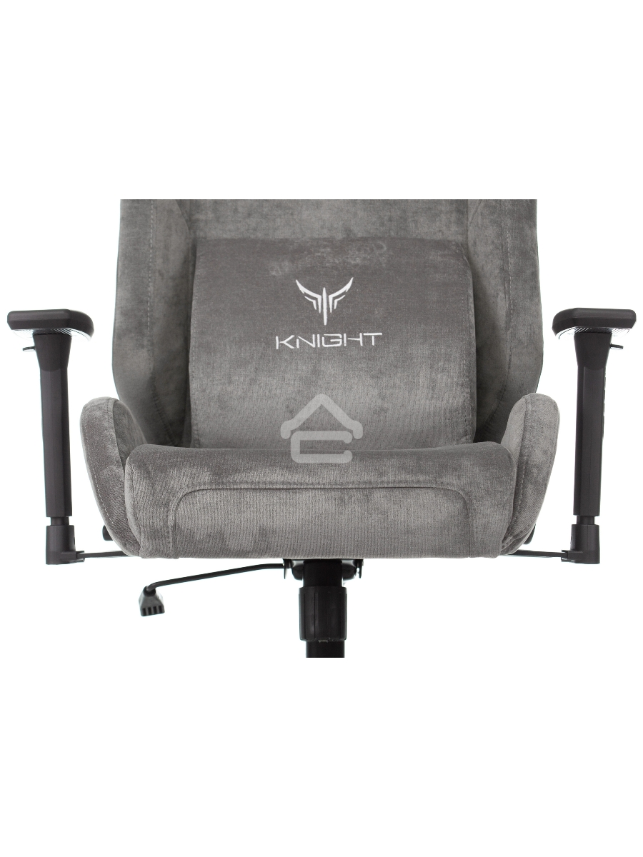 Кресло игровое Knight N1 Fabric серый Light-19 с подголов. крестовина металл