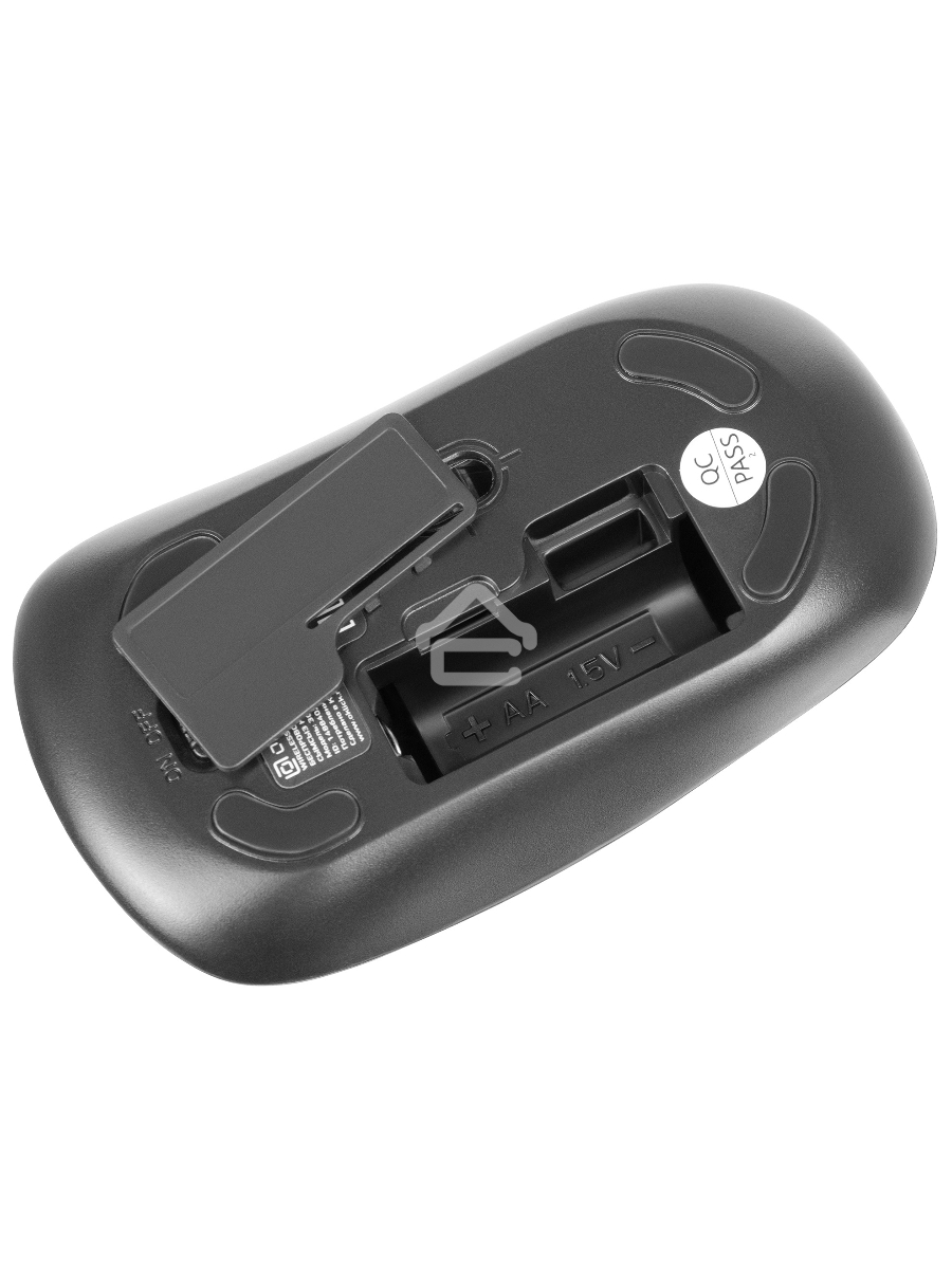 Клавиатура + мышь Оклик 300M клав:серый мышь:серый/черный USB беспроводная slim