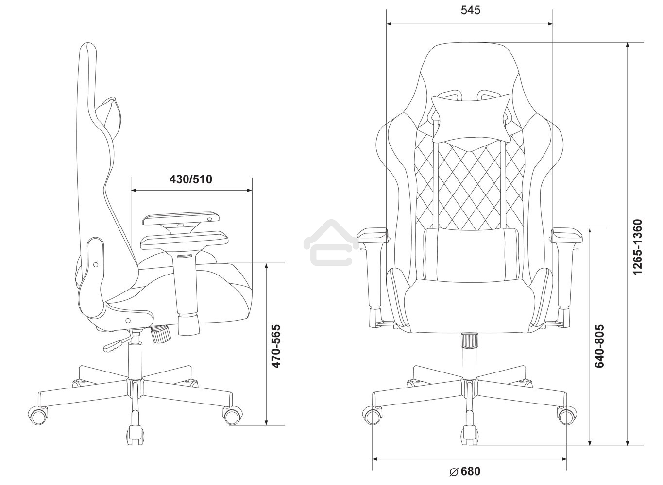 Кресло игровое Бюрократ VIKING 7 KNIGHT BL FABRIC синий текстиль/эко.кожа крестовина металл/пластик