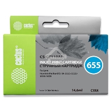 Картридж струйный Cactus CS-CZ110AE №655 голубой (14,6 мл) для HP DJ IA 3525/5525/4515/4525