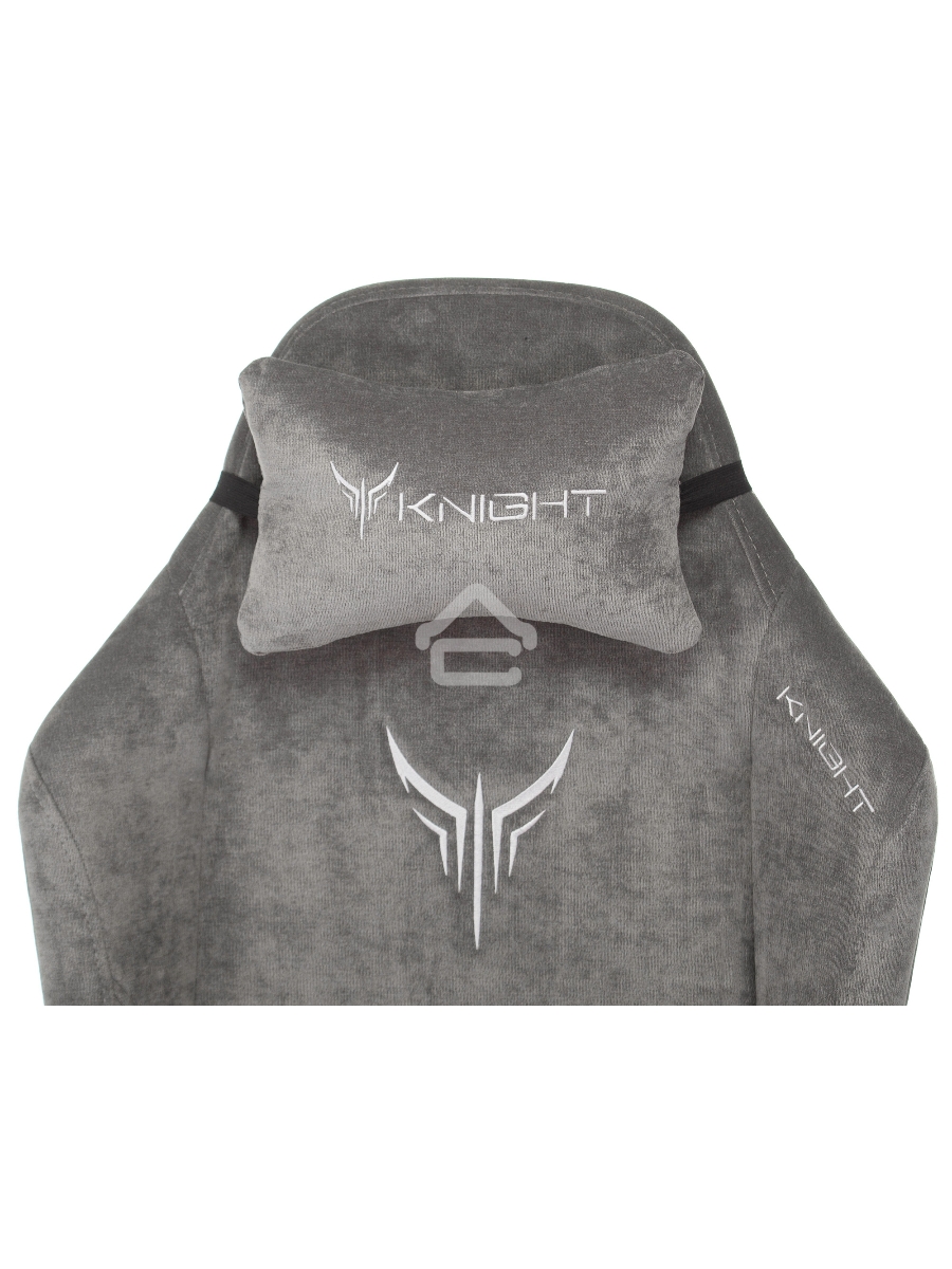Кресло игровое Knight N1 Fabric серый Light-19 с подголов. крестовина металл