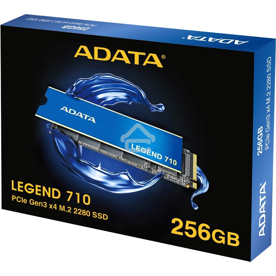 Накопитель SSD ADATA LEGEND 710, 256Gb, PCIe 3.0 x4, M.2 2280, NVMe, R/W 2100/1000, с радиатором