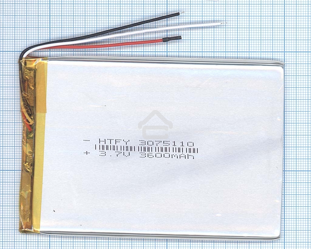 Аккумулятор Li-Pol (батарея) 3x75x110мм 3pin 3.7V/3600mAh
