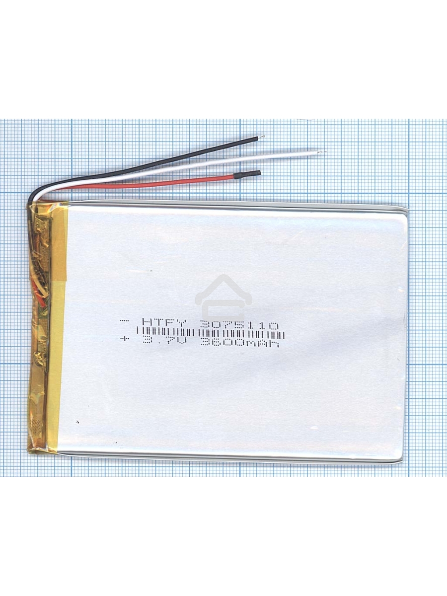 Аккумулятор Li-Pol (батарея) 3*75*110мм 3pin 3.7V/3600mAh