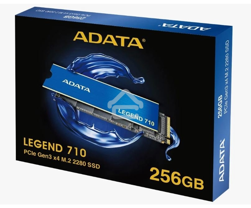 Накопитель SSD ADATA LEGEND 710, 256Gb, PCIe 3.0 x4, M.2 2280, NVMe, R/W 2100/1000, с радиатором