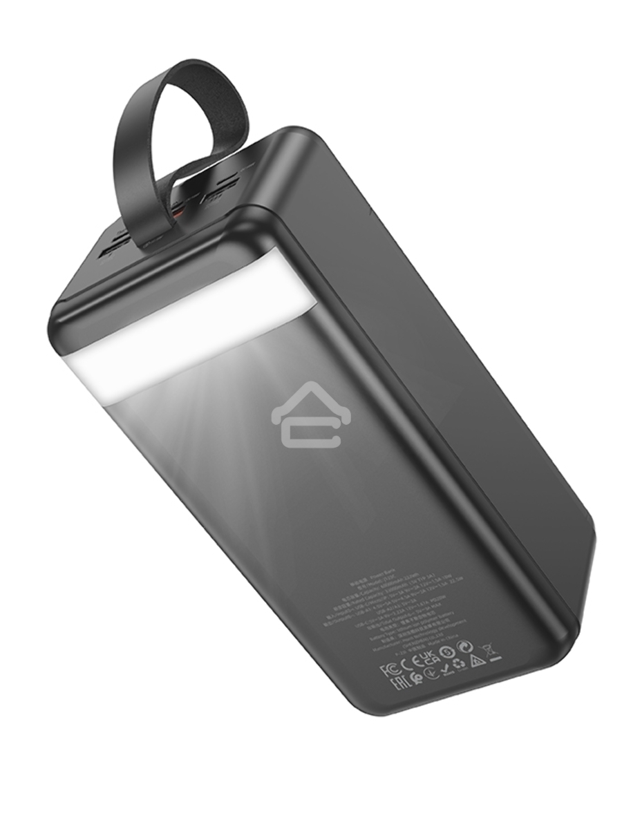 Портативный аккумулятор Hoco J123C, 60000мАч, 3A, с дисплеем, черный
