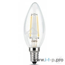 Лампа светодиодная LED Gauss Filament Свеча E14 9W 680lm 2700К 1/10/50