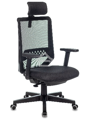 Кресло руководителя Бюрократ EXPERT TW-01 черный 38-418, сетка/ткань, с подголов. крестовина пластик