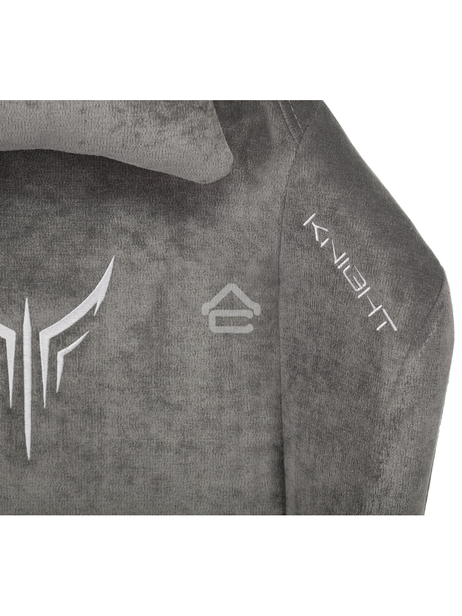 Кресло игровое Knight N1 Fabric серый Light-19 с подголов. крестовина металл