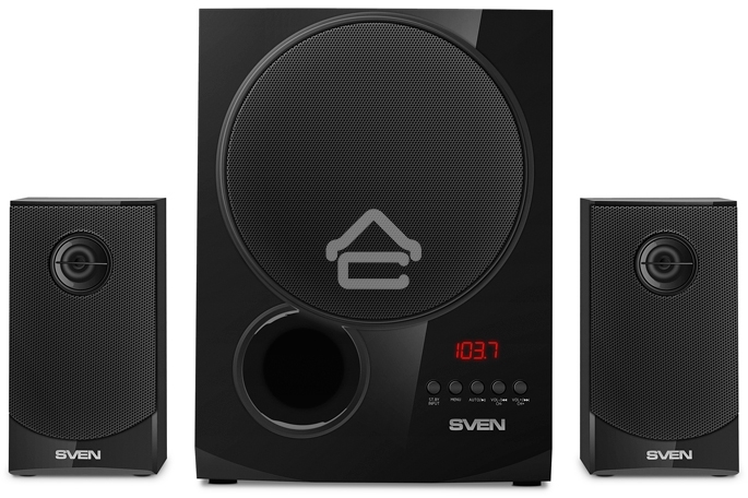 Акустическая система 2.1 SVEN MS-2080 / 70 Watt / ~220V 50Hz / FM-тюнер, USB/ SD, дисплей / BLUETOOTH / ПДУ / Black