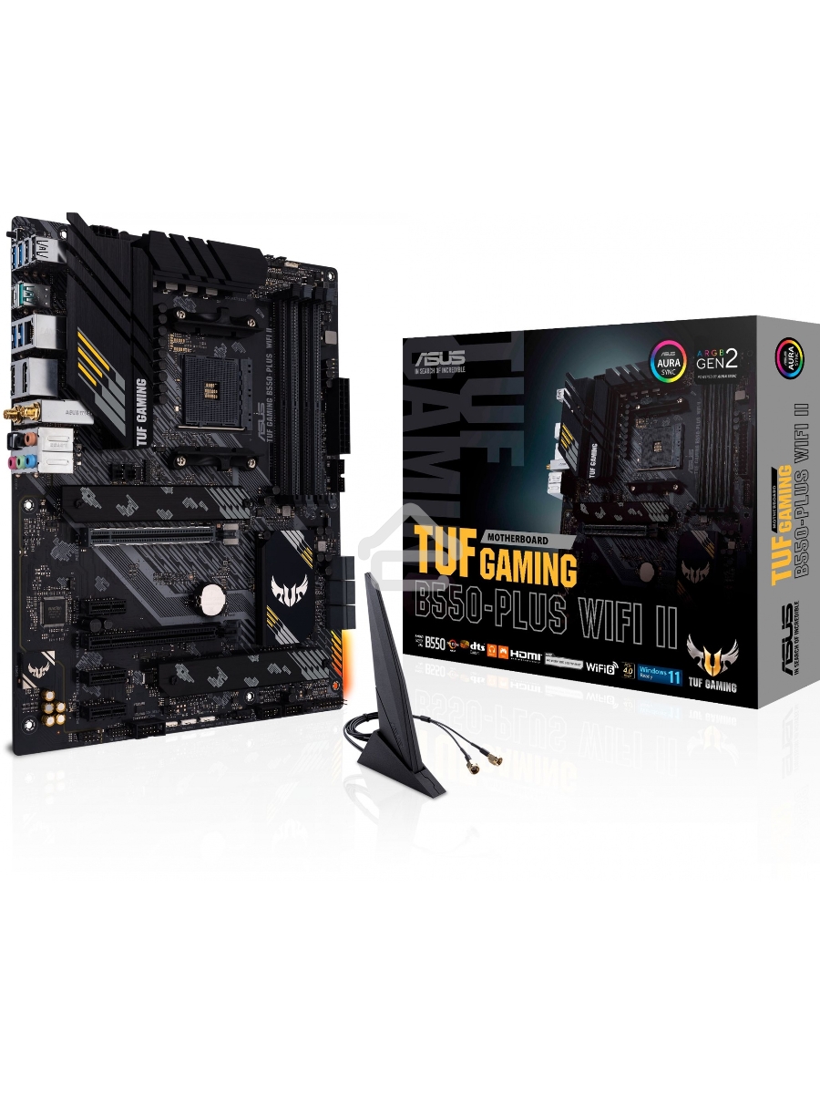 Материнская плата ASUS TUF GAMING B550M-PLUS WI-FI II, AM4, AMD B550, 4xDDR4, 4xSATA, 2xM.2, 1xPCIe 4.0 x16, 1xPCIe 3.0 x4, 1xPCIe x1, 1xDP, 1xHDMI, 1x 2.5Gb LAN, 1xUSB-C 3.2 Gen 2, 4xUSB-A 3.2 Gen 1, 2xUSB-A 2.0, 5x3.5 мм, TOSLINK, 7.1, mATX