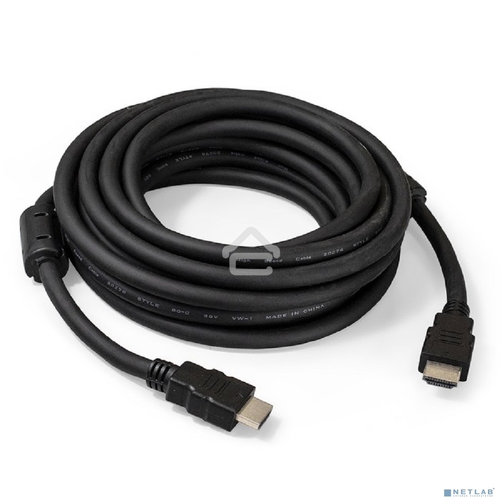 Кабель HDMI Exegate EX287725RUS EX-CC-HDMI2-5.0F (19M/19M, v2.0, 5м, 4K UHD, Ethernet, ферритовые кольца, позолоченные контакты)