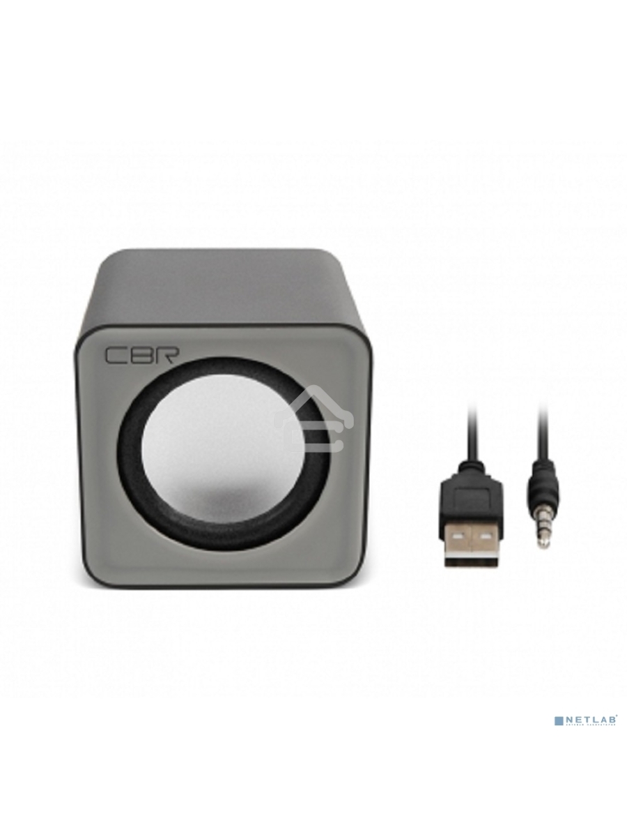 Акустическая система 2.0 CBR CMS 90 Grey, питание USB, 2х3 Вт (6 Вт RMS), материал корпуса пластик, 3.5 мм линейный стереовход, регул. громк., длина кабеля 1 м, цвет серый
