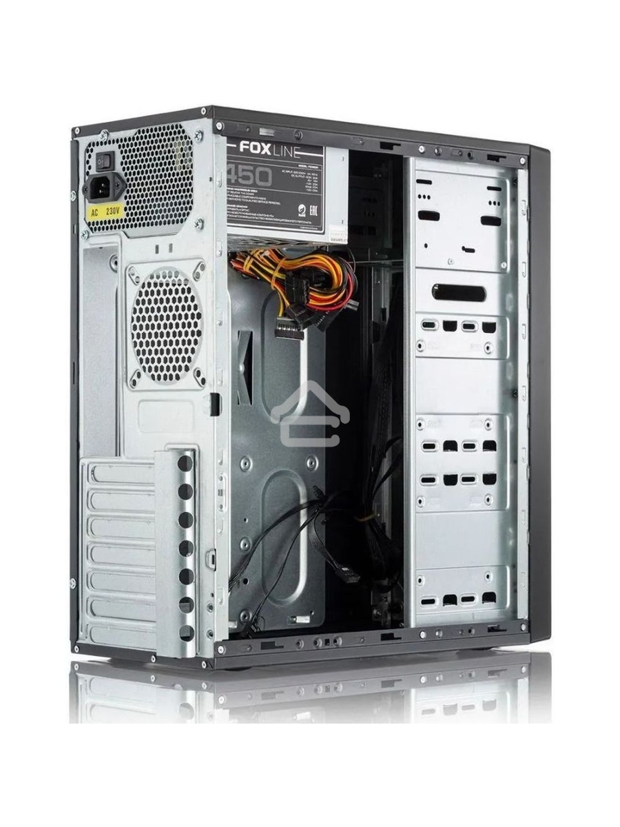 Компьютерный корпус c блоком питания Foxline FL-301-FZ450-RW ATX case, черный, 450 Ватт w/PSU 450W 8cm, w/4xUSB2.0, w/o FAN, w/DVD-RW, w/C13-C14 cable 1.5m