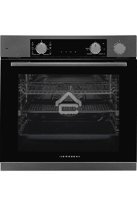 Электрический духовой шкаф Kuppersberg KSO 610 SG 60 см, 80 л, High-Tech, 10 режимов, ПАР, Soft Close, телескопические направляющие, черный/темный графит