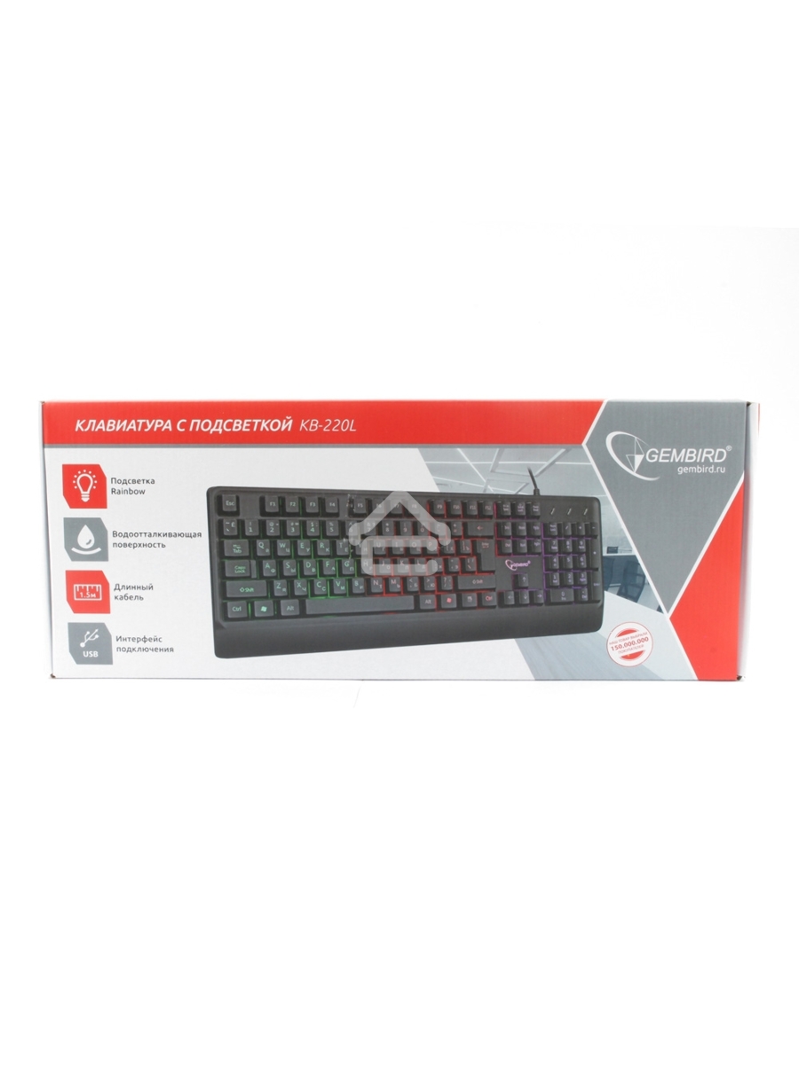 Клавиатура Gembird KB-220L проводная, USB, черный