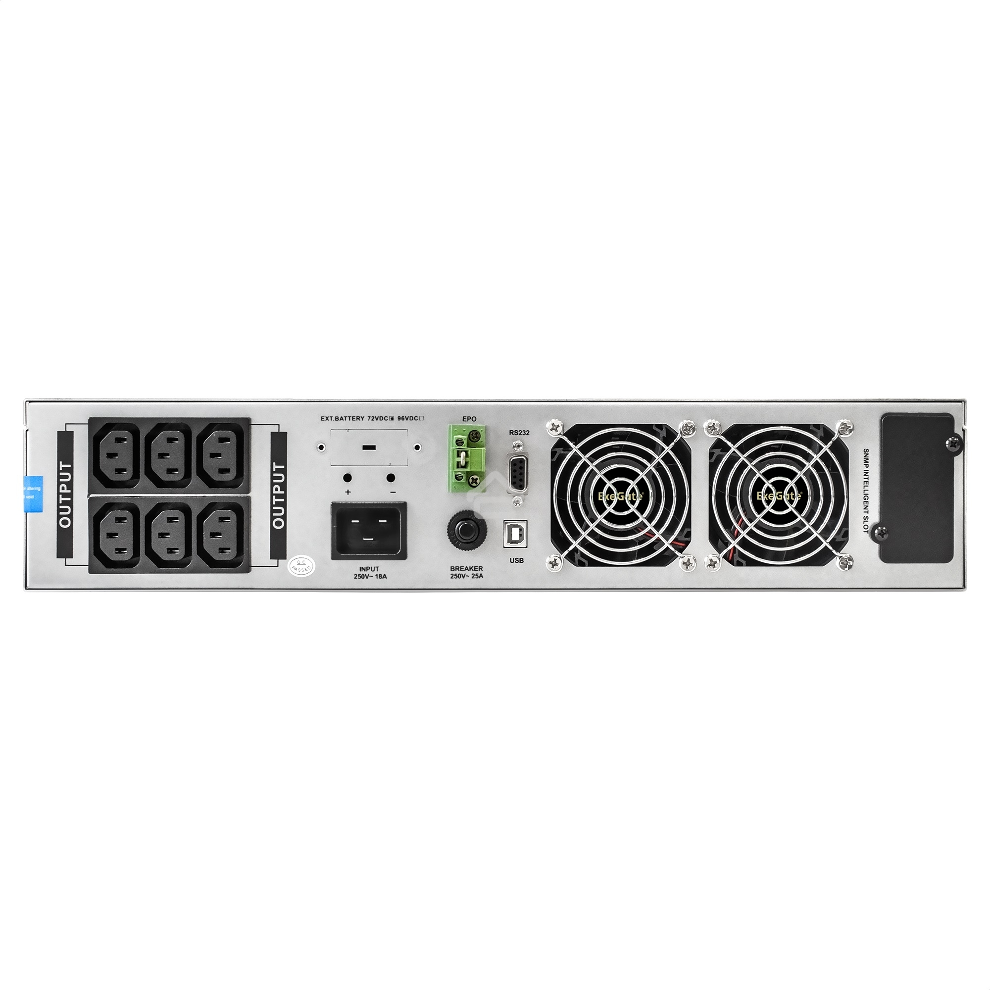 Источник бесперебойного питания On-line ExeGate EP285648RUS PowerExpert ULS-3000.LCD.AVR.C13.USB.RS232.SNMP.2U <3000VA/3000W, On-Line, PF=1, LCD, 6*IEC-C13, RS232, USB, SNMP-slot, Rackmount 2U/Tower, Black>