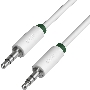 Кабель Greenconnect  аудио 3.0m jack 3,5mm/jack 3,5mm белый, зеленая окантовка, ультрагибкий, 28 AWG, M/M, Premium GCR-AVC1662-3.0m, экран, стерео Кабель Greenconnect  аудио 3.0m jack 3,5mm/jack 3,5mm белый, зеленая окантовка, ультрагибкий, 28 AWG, M/M, P
