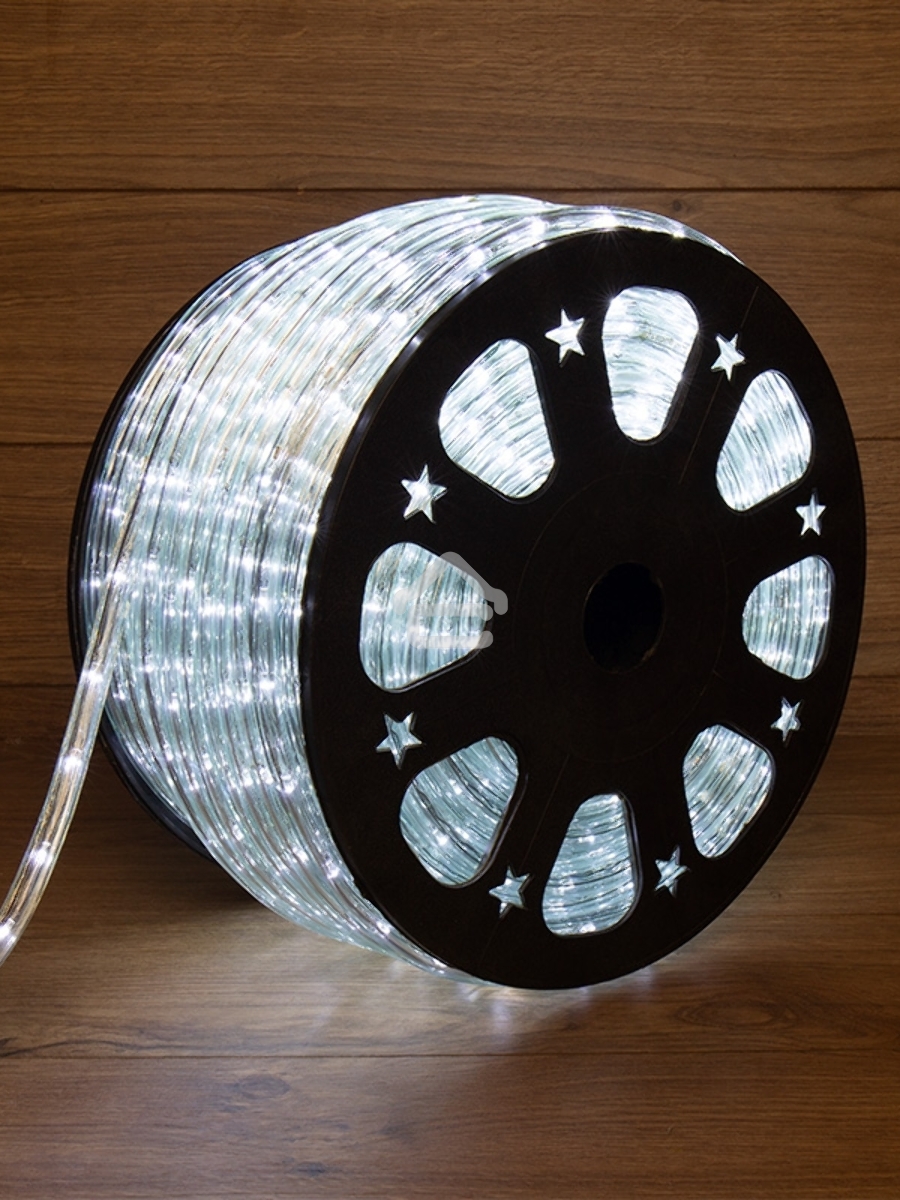 Дюралайт LED, свечение с динамикой (3W) - белый Эконом 24 LED/м , бухта 100м