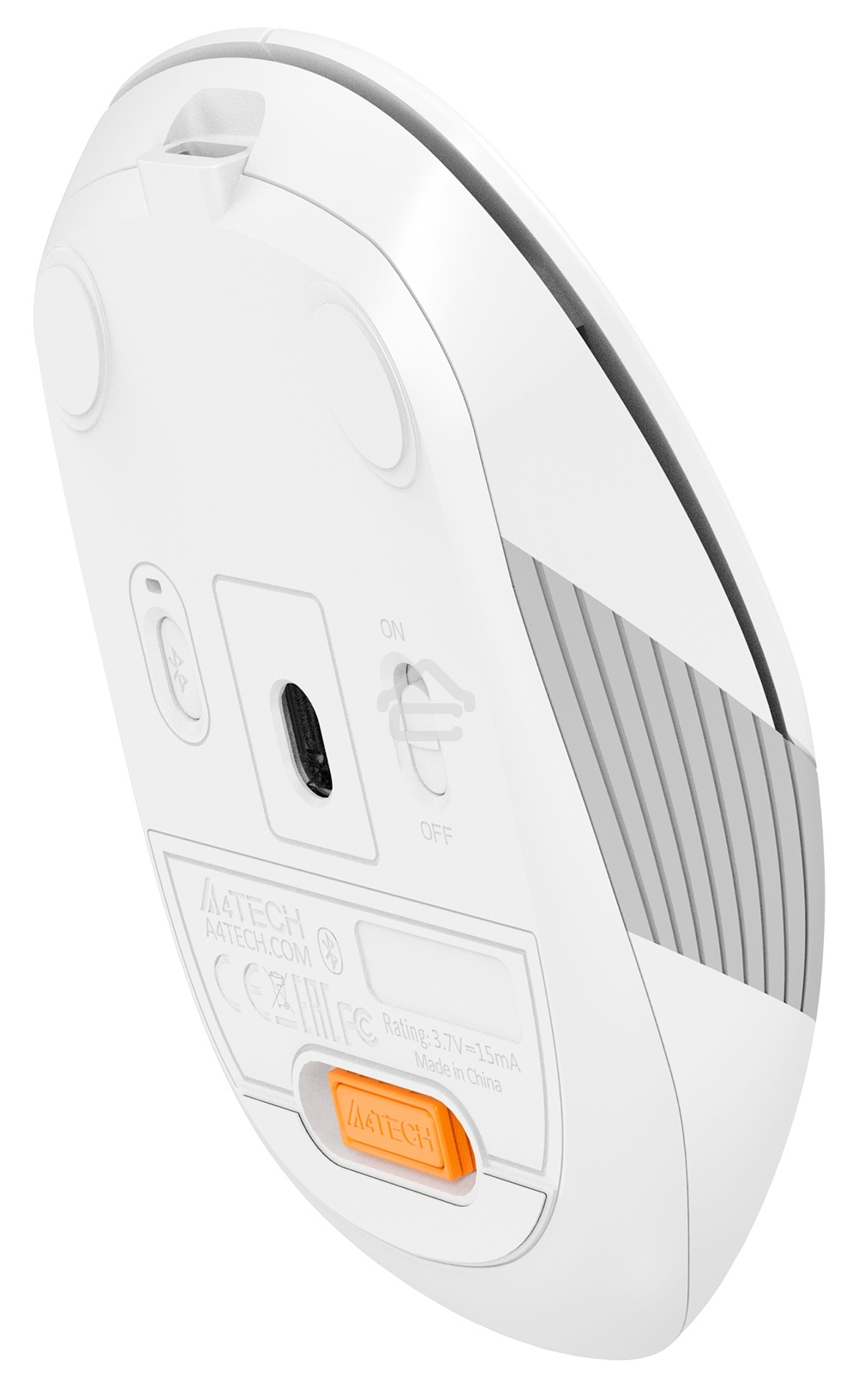Мышь беспроводная A4Tech Fstyler FB10C белый/серый, 2000 dpi, радиоканал, Bluetooth, USB, кнопки - 4