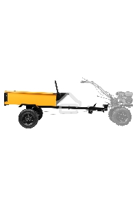 Прицеп для мотоблока TT-500, оцинк., груз. 500 кг, рег. сцепка, колеса 4.00-10, в упаковке  Denzel