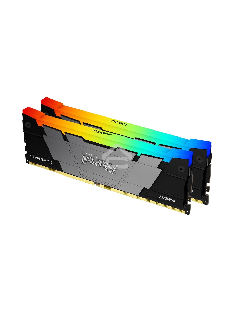 Оперативная память Kingston Fury Renegade, DDR4, 32GB (2x16GB), 3600MHz, CL16, DIMM, с радиатором, RGB, серебристый/черный