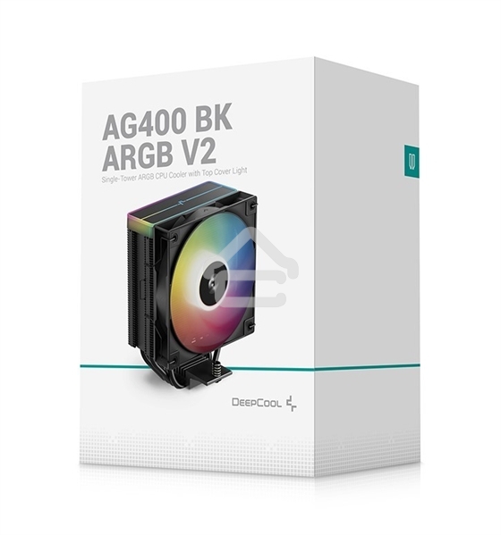 Кулер для процессора DEEPCOOL AG400 BK ARGb V2 черный 120мм алюминий+медь 2100rpm 31.6db 4-pin 220W 154мм