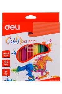 Карандаши цветные Deli ColoRun EC00120 трехгранные пластик 24цв. коробка/европод.