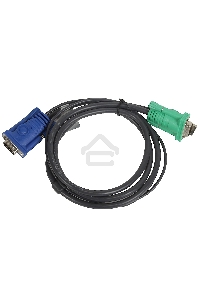 Кабель KVM ATEN 2L-5201U USB(тип А Male)+HDB15(Male) <->  SPHD15(Male) 1,2м., черный.
