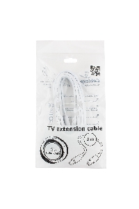 Кабель телевизионный Cablexpert CCV-515-W-3M, Coaxial M/F, белый, 3м