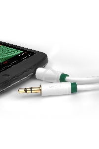Кабель Greenconnect  аудио 3.0m jack 3,5mm/jack 3,5mm белый, зеленая окантовка, ультрагибкий, 28 AWG, M/M, Premium GCR-AVC1662-3.0m, экран, стерео Кабель Greenconnect  аудио 3.0m jack 3,5mm/jack 3,5mm белый, зеленая окантовка, ультрагибкий, 28 AWG, M/M, P