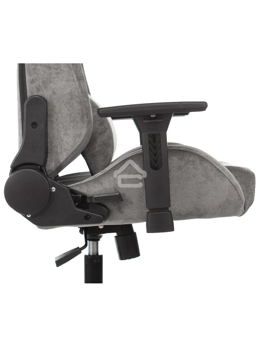 Кресло игровое Knight N1 Fabric серый Light-19 с подголов. крестовина металл