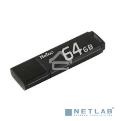 Флешка USB R/W R/W Netac U351 64Gb <NT03U351N-064G-20BK>, USB2.0, с колпачком, металлическая чёрная