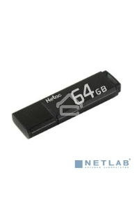 Флеш диск Netac U351 64Gb <NT03U351N-064G-20BK>, USB2.0, с колпачком, металлическая чёрная