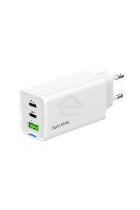 Зарядное устройство Cablexpert MP3A-PC-65, 65Вт GaN, 3,25A, QC4.0/PD, 2xType-C, 1xUSB, белый, коробка